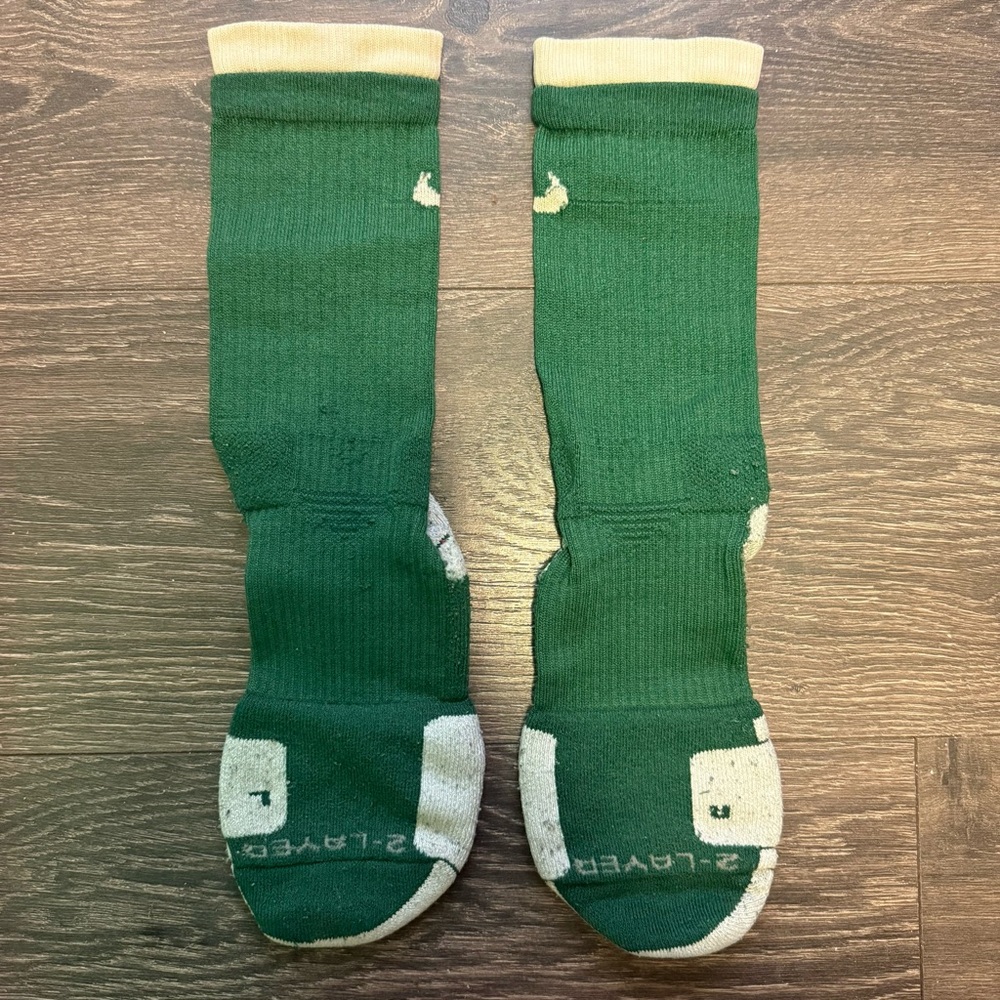 Green Nike 2 Layer Elite Socks